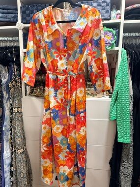 Floral Orange Retro Dress